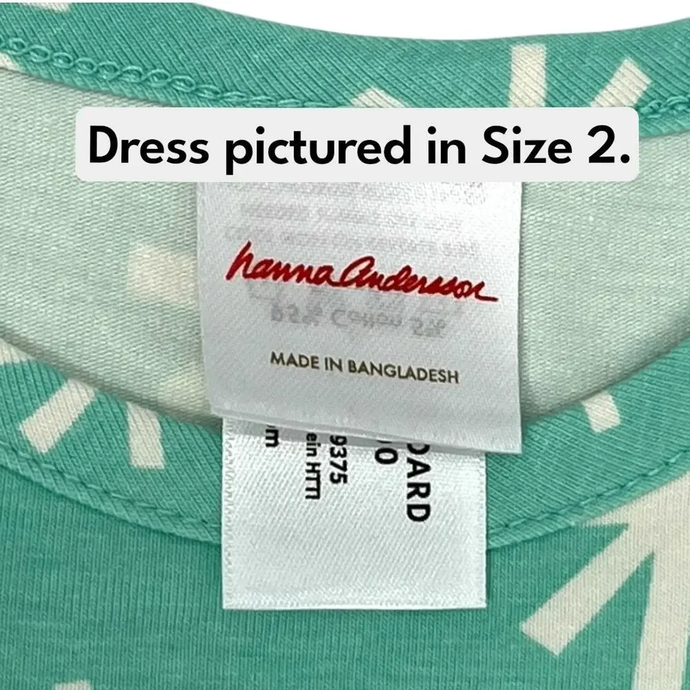 Hanna Andersson NWT Long Sleeve Green “Snowflake” Swing Dress. Size 5.